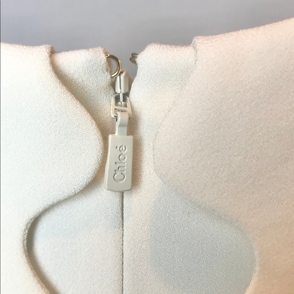 NWT Chloé Scalloped Crêpe Minidress FR36 - Picture 4 of 10